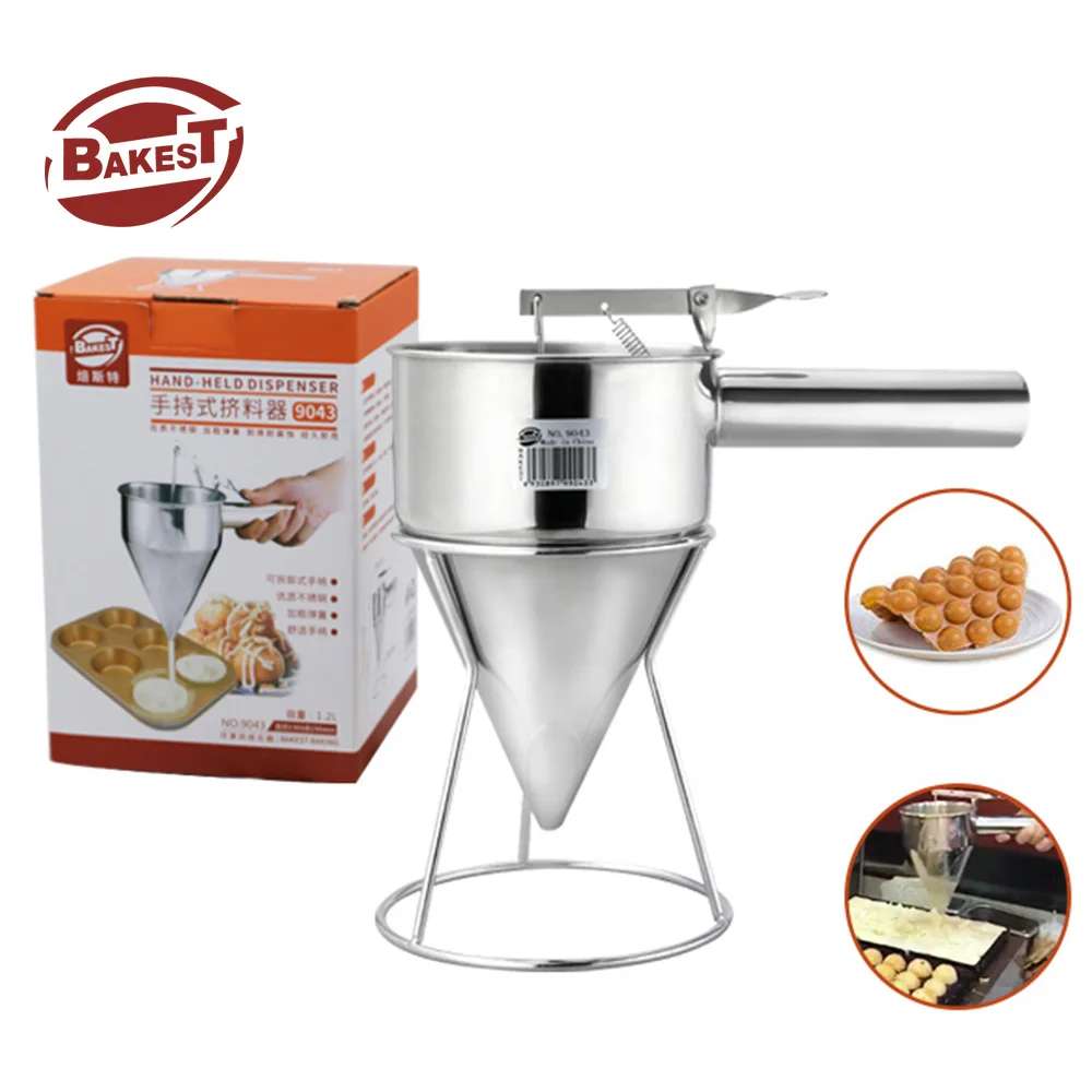 Bakest Durable Stainless Steel Explosive Powder Sieve Stainless Steel Cone Cake Batter Dispenser Cooking Tools