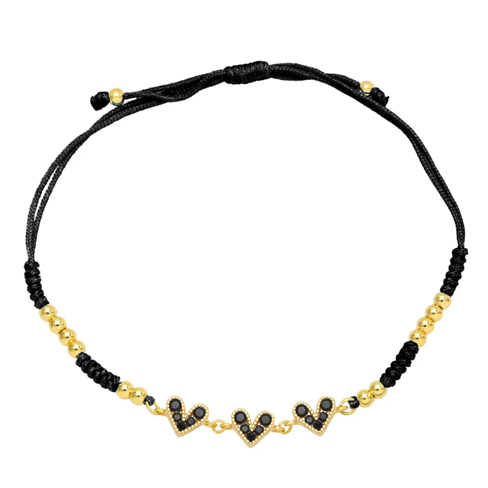 Wholesale Colorful Zircon Heart Bracelets Bohemian Ethnic Style Hand Woven Bracelets Buy