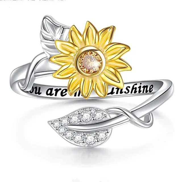 Mejor Venta Anillo De Flor De Sol Girasol Anillos De Corazón De Compromiso  Anillo Ajustable - Buy Anillo Girasol,Anillo Ajustable,Sol Girasol Anillos  De Corazón Product on 