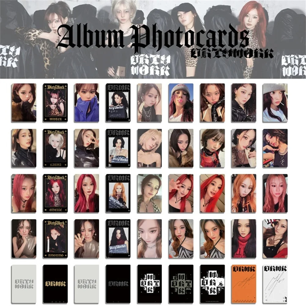 4Pcs/Set KPOP Karina Giselle AM K4 EL Ver Selfie Cards Winter