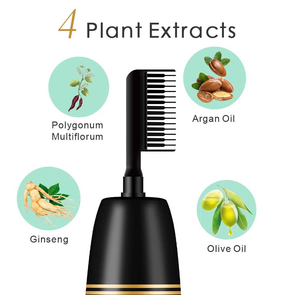 OEM Color Dyeing Cream Home Use Black Hair Cream Ingredients Permanent Easy Coloring Hair Dye Cream With Comb Natural
