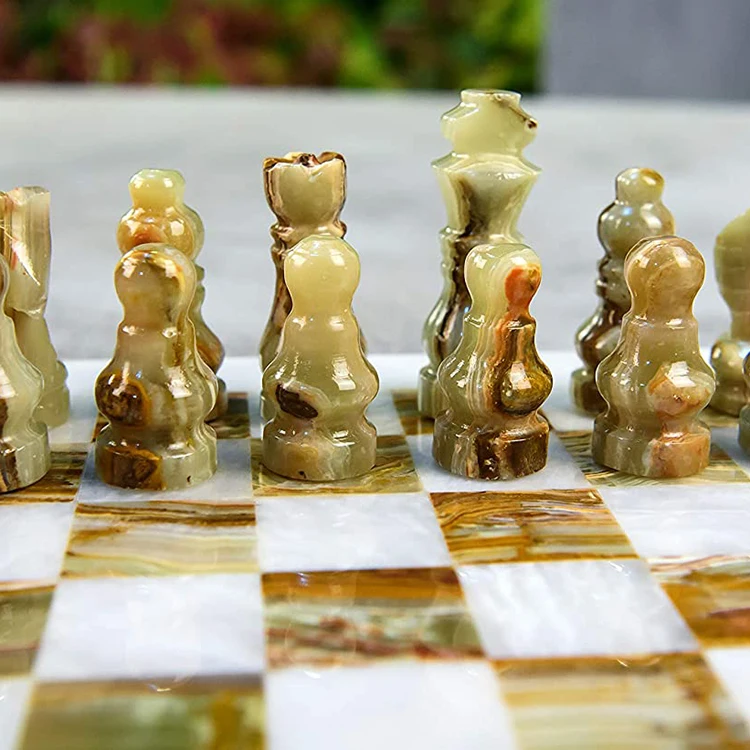 Black Marble Luxury Chess Set - Custom Chess Board - Weighted