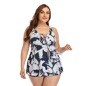 Customized New Design Skirt Swimsuit Printed Cover up Bikini Luxury Swimwear Plus Size Bikini for Fat Women