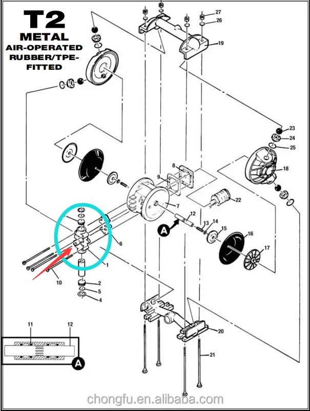 Air valve CF 02-2000-07 for Wilden pump spare parts in 1 inch wilden AODD pump supplier