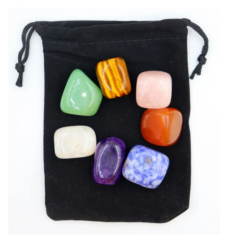 Bestone Natural Chakra Healing Stone Yoga Energy 7 Chakra Stone Set ...