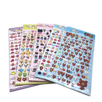 Hot high quality silk printing 3d eva foam animal bubble stickers for kids