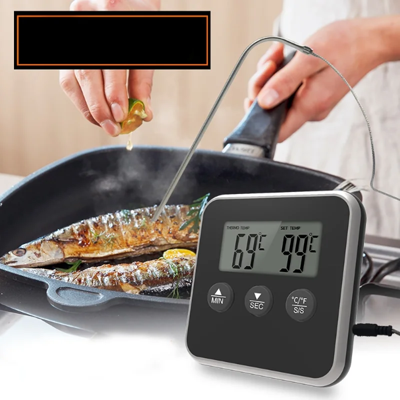 High Accuracy Digital BBQ Thermometer Ultra Fast Kitchen Utensil Meat Thermometer with Alert Feature for Garden Supplies