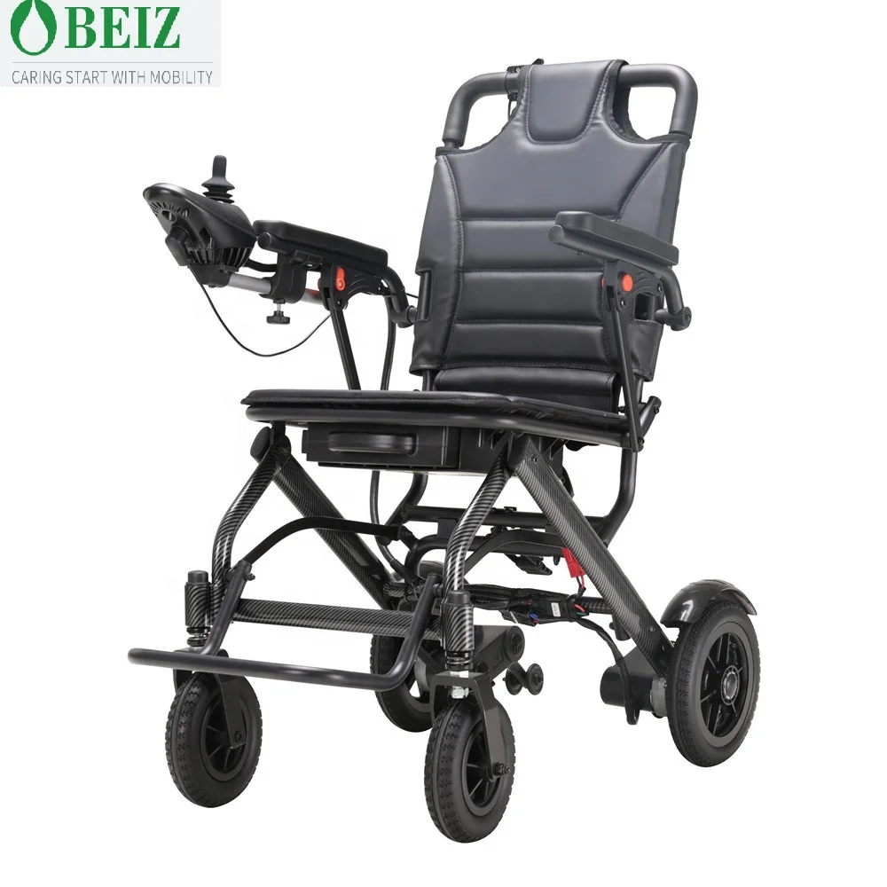 15.3kg feather Lightweight portable Aluminum Handicapped Foldable Power Electric Wheelchair easy to put in the trunk -BZ-XWEA03D details