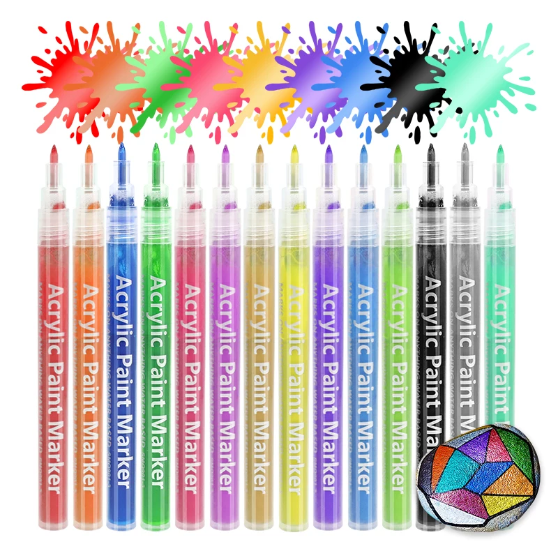 Marcadores Acrilicos Metalicos Mini Acrylic Marker Pen 18 Color  Acrylic Metal Marker for Wine Glasses