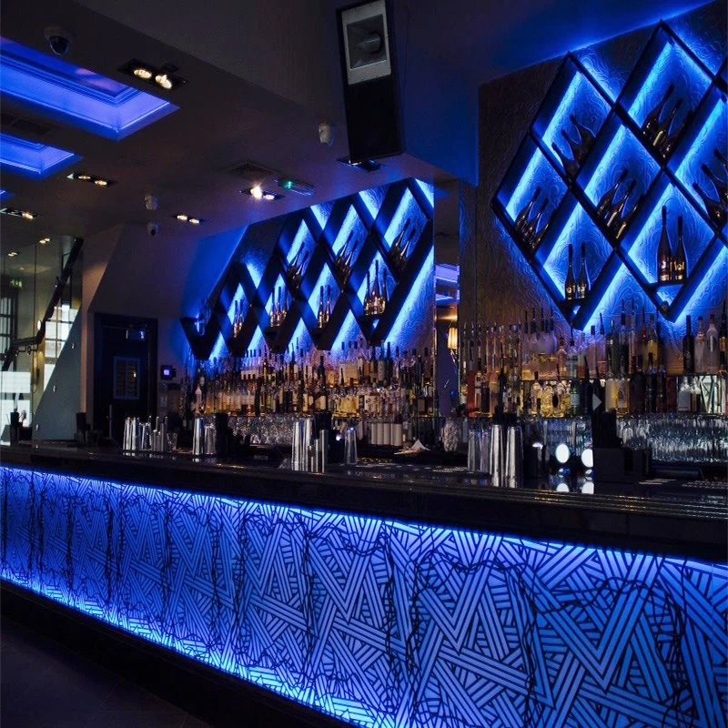 Luxury Design Night Club Lighted Bar Counter Modern Led Commercial Bar