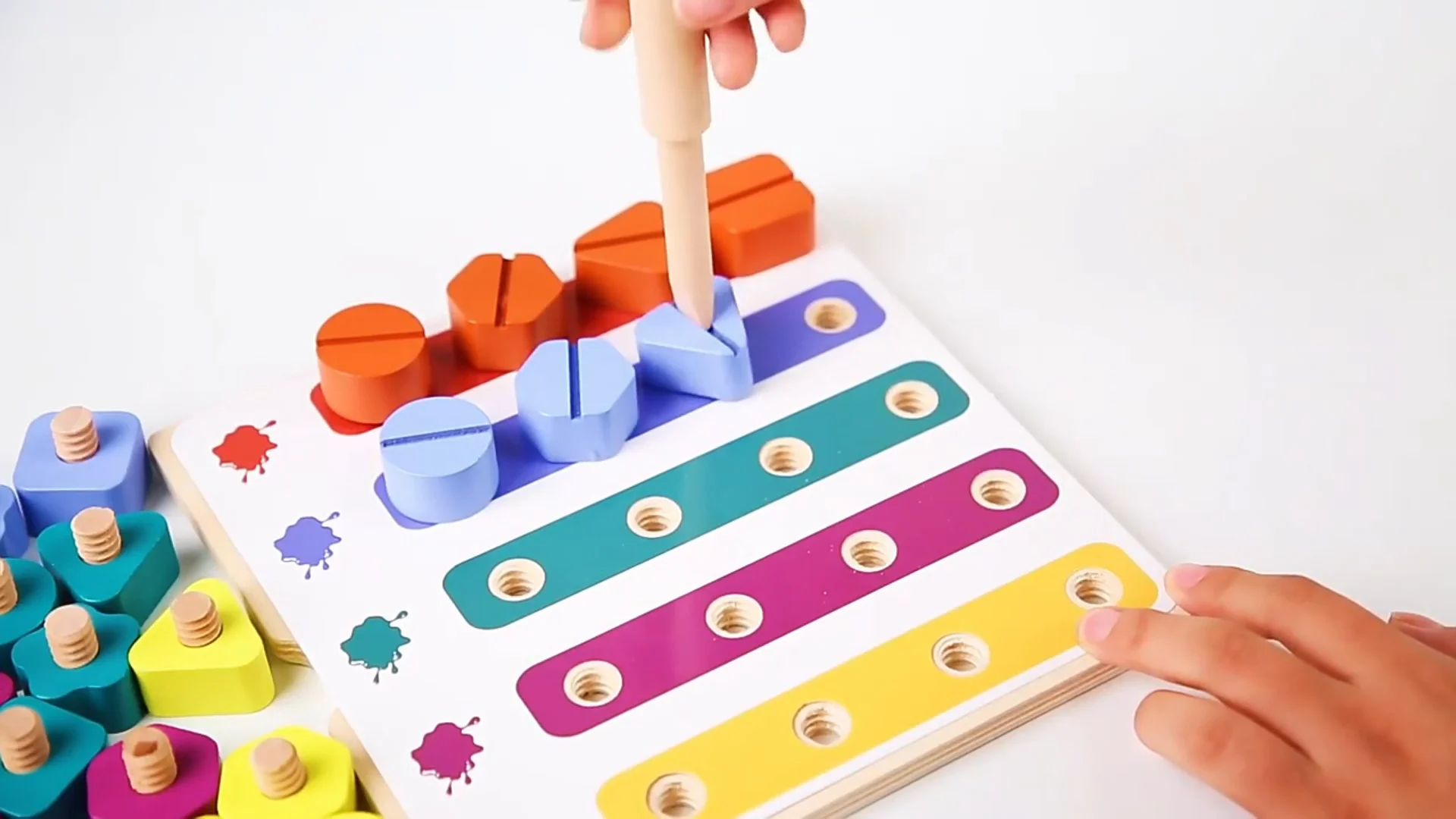 Wooden Diy Screw Game Cardboard Pairing Puzzle Hand Eye Coordination