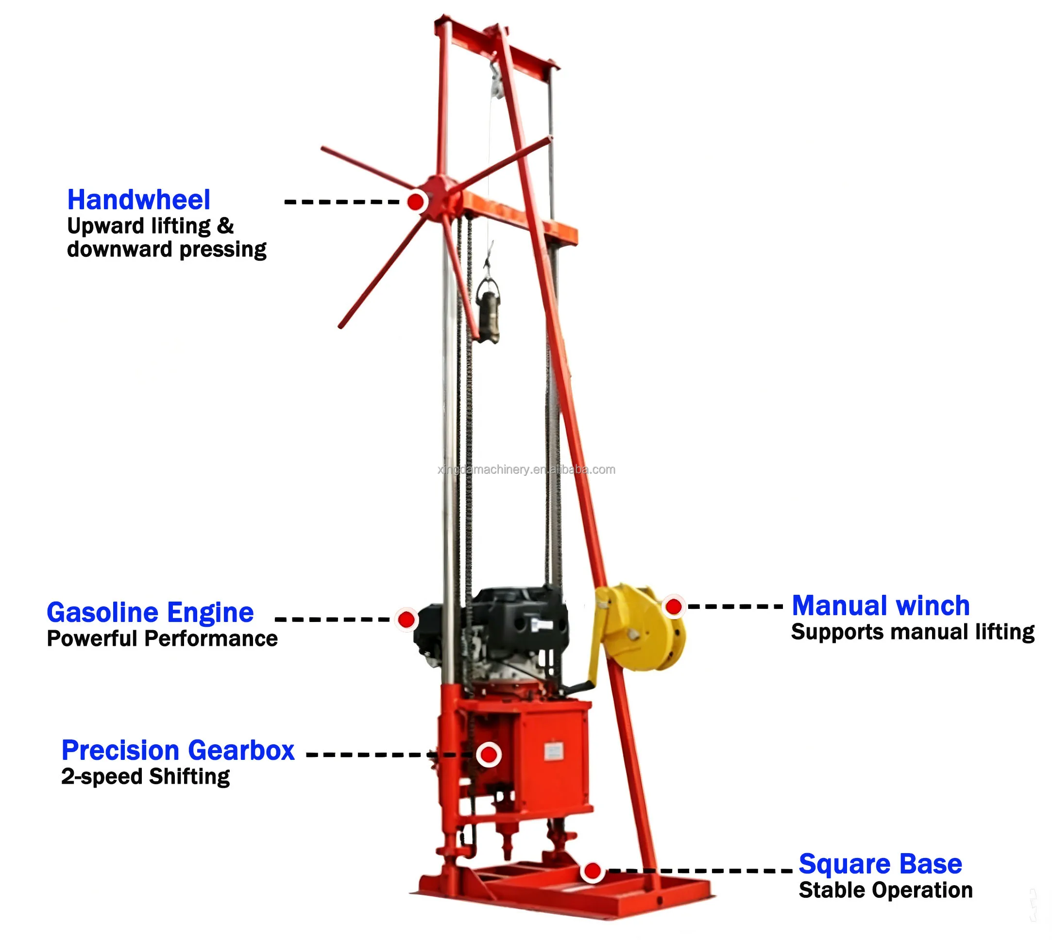 Small Portable Petrol Gasoline Diesel Engine Geotechnical Soil Sampling Core Drilling Rig for Sale