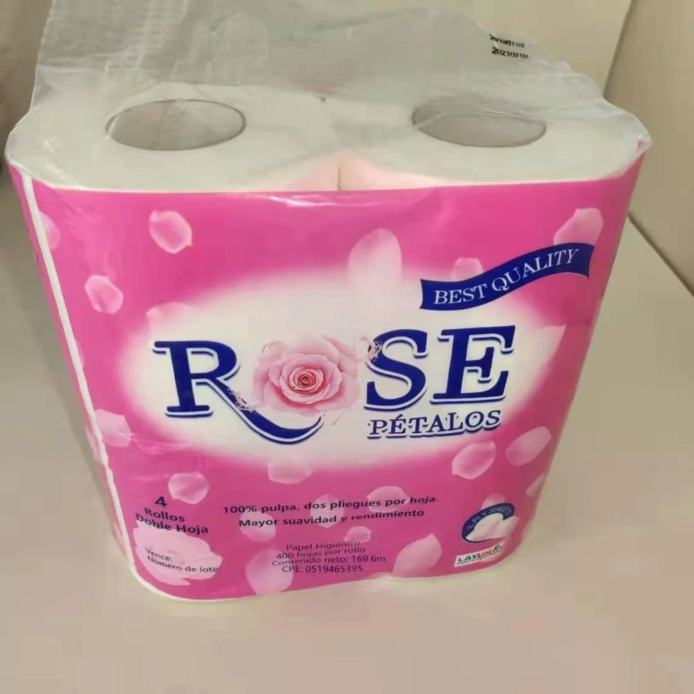 Recycled Pulp 4 Rolls Pack Hotel Room Standard Roll Soft Flushable Paper Core Toilet Paper Sanitary Paper