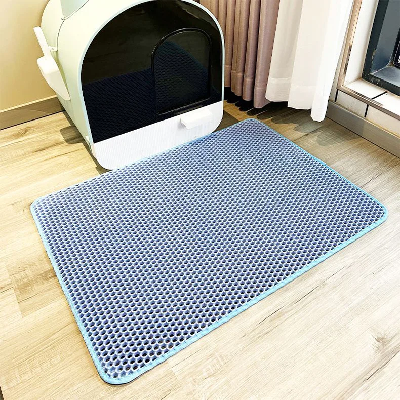 Hot Sales Double Layer Waterproof Urine Proof Cat Litter Mat Honeycomb EVA Antiskid Easy to Clean Pet Litter Pad Trapping