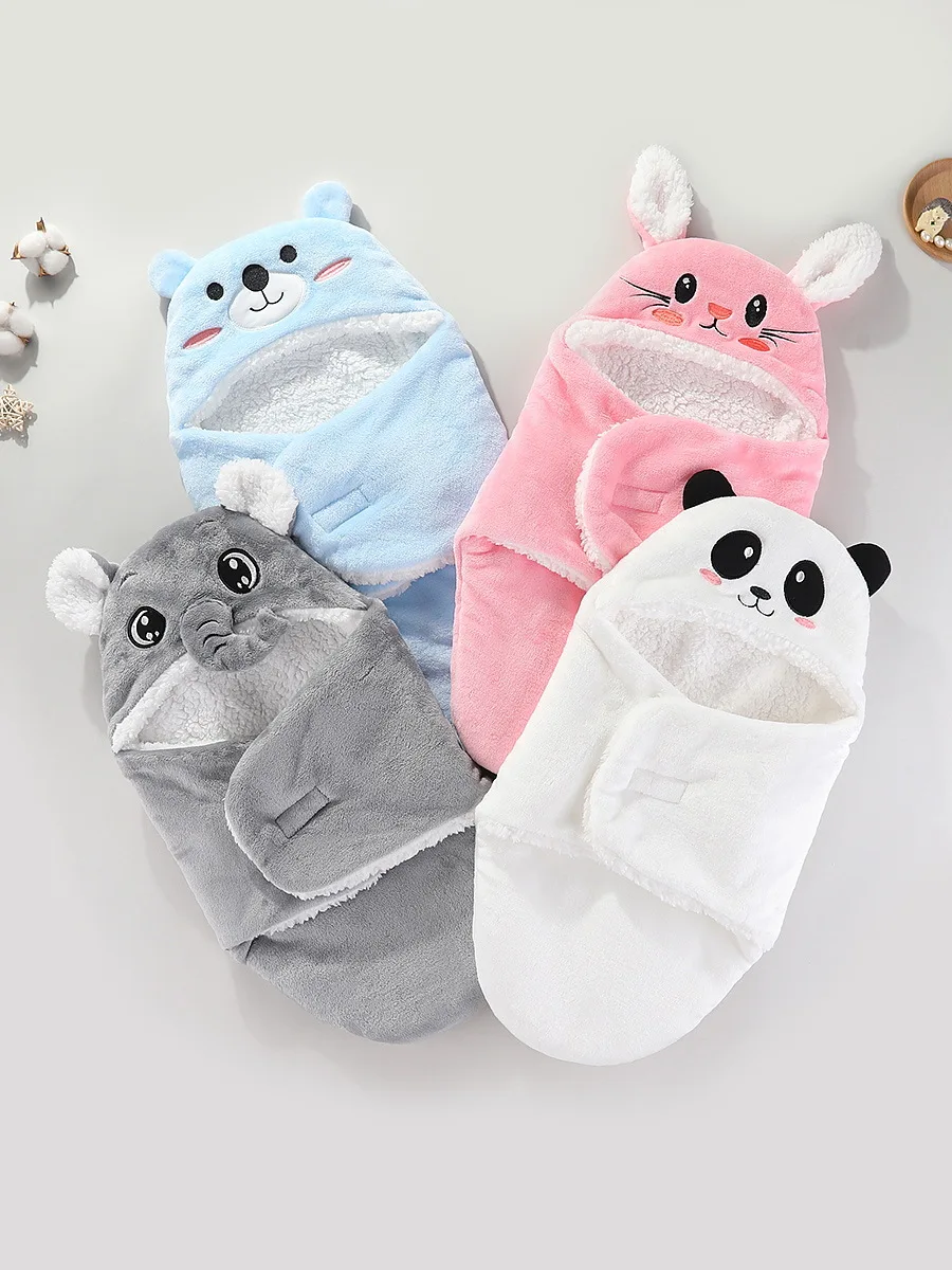 Mu Baby Products Stroller Wrap Muslin Baby Sleeping Bag Swaddle Wrap Blanket Plush Baby Cute