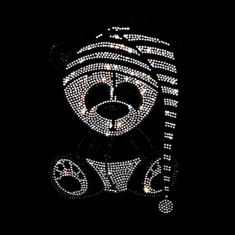 Free sample Custom hotfix rhinestone transfer pattern bling iron on transfer flower