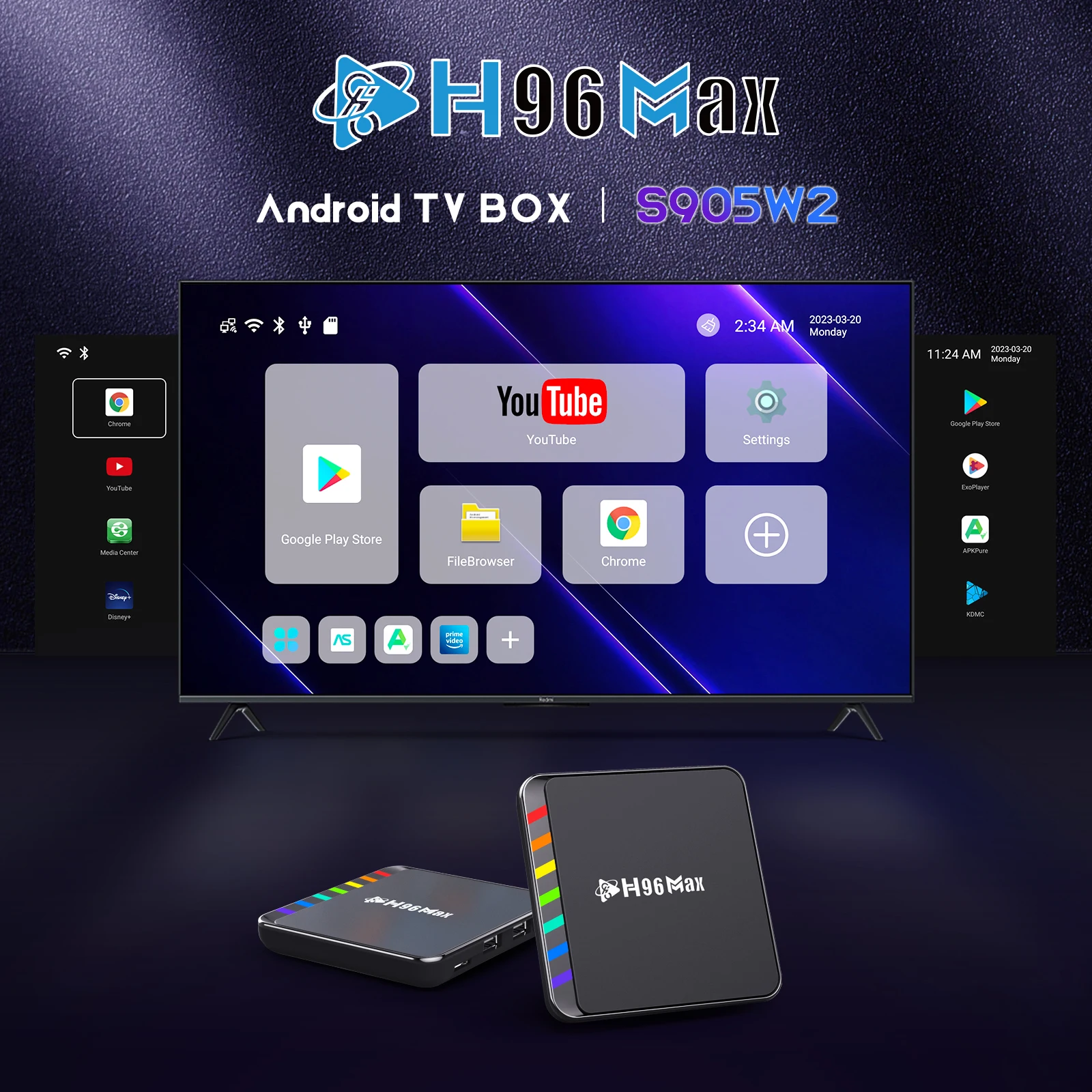 High Quality Android 11 H96 Max S905w2 Newest Tv Box 4k Smart Tv Box ...