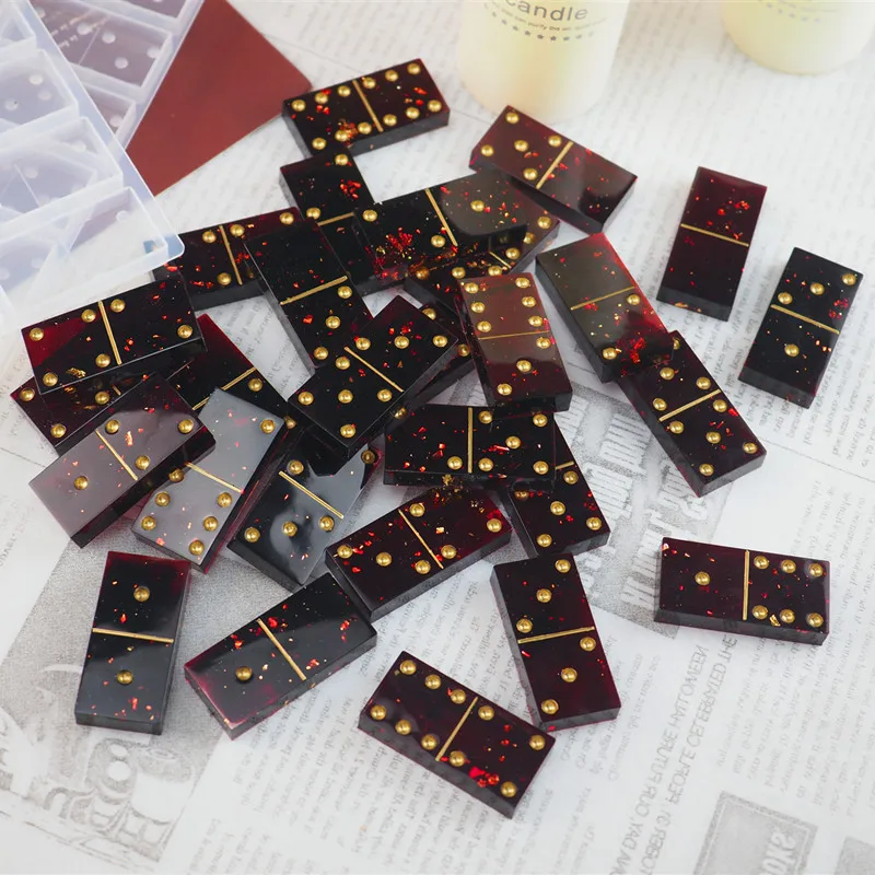 Black and Gold Resin Dominoes Set Resin Dominoes Set Custom Epoxy Dominoes Set Custom Resin Dominoes Epoxy Dominoes Set