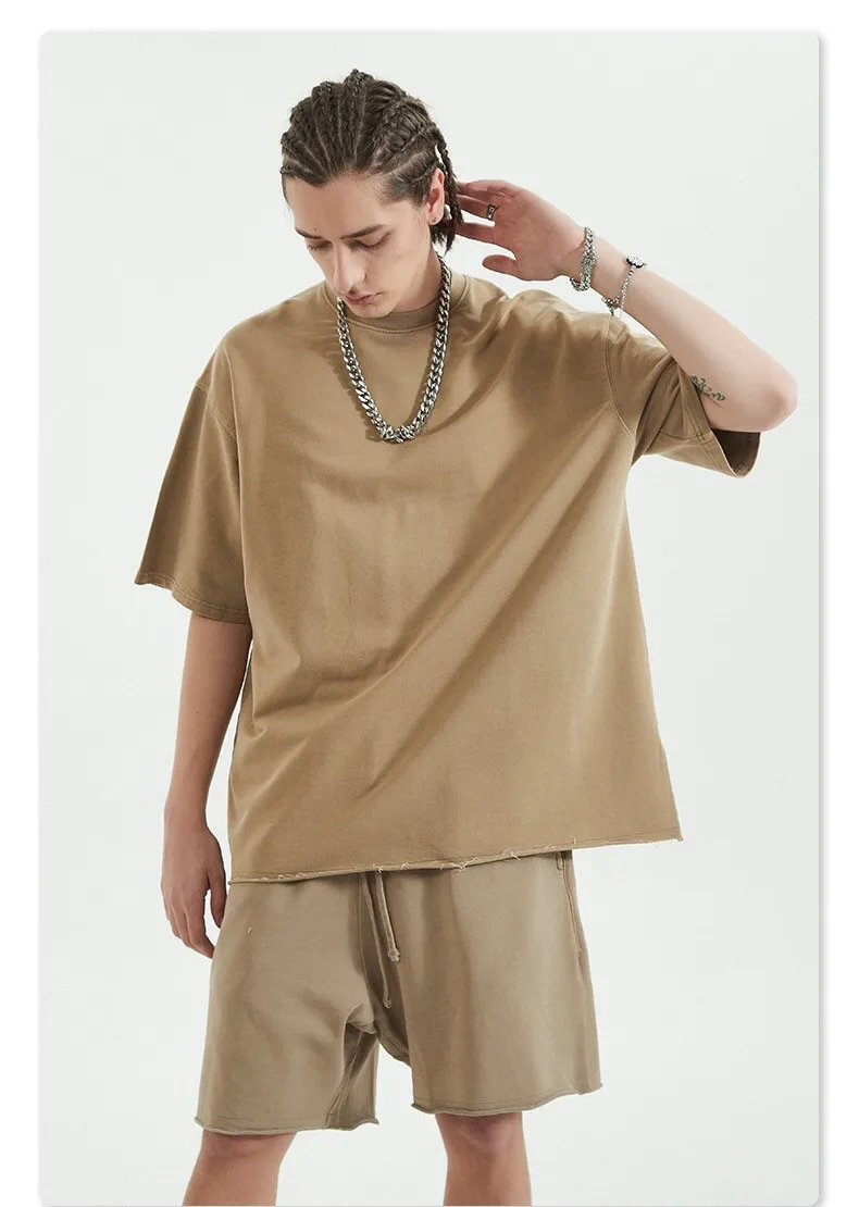 Plain Big Wholesale T Shirts Short Set 