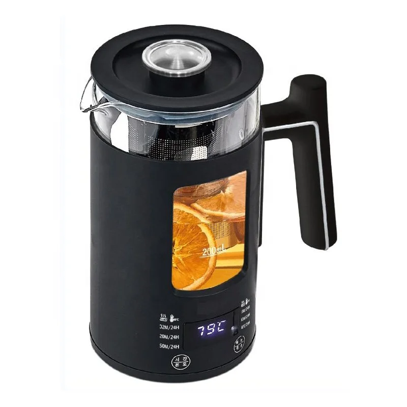 Portable 400ML Visual Water Window Automatic LED Display Double Layer Tea Maker Glass Electric Kettle
