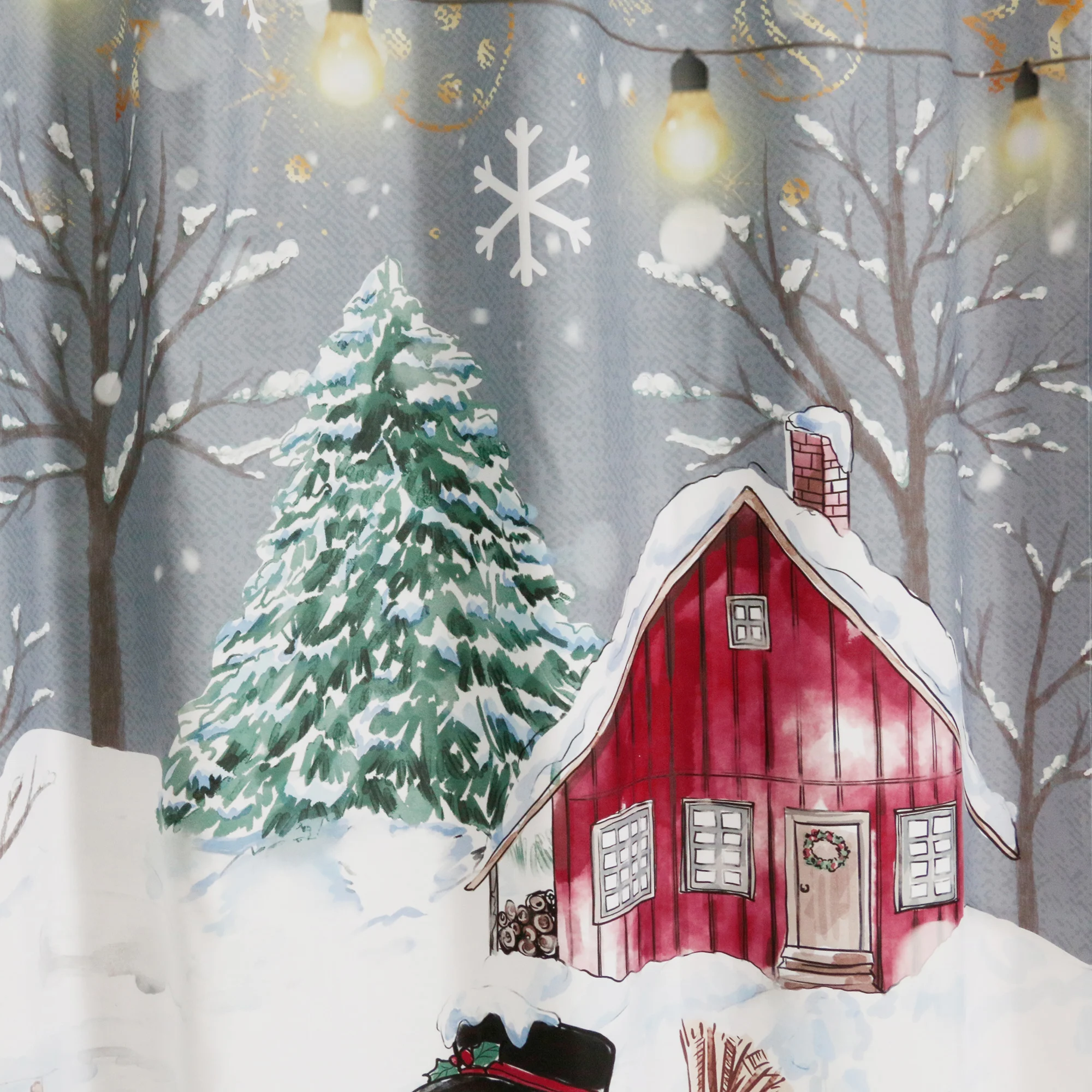 Owenie Hot Christmas Bathroom Shower Curtain Polyester Shower Curtain Shower Curtain Waterproof