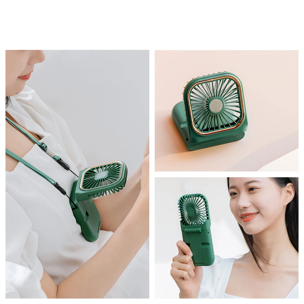 Multifunction 2023 Mini Portable Sublimation Rechargeable Collapsible Fan Foldable Stand Electric Neck Fan 3000mAh