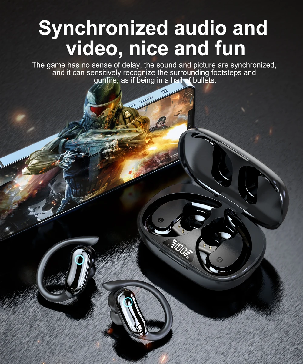 Chinese factory supplier supply  2025 I26 Wireless Earbuds With Ear Hook Ipx7 Waterproof Bt 5.4 Sport Headphone Music Earphone For Workout Running - Buy Wireless Earphones business Headset stereo Ear Buds