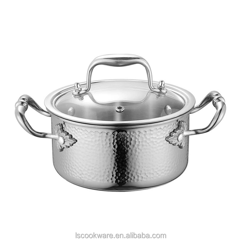 304 cookware 3ply hammered casserole with