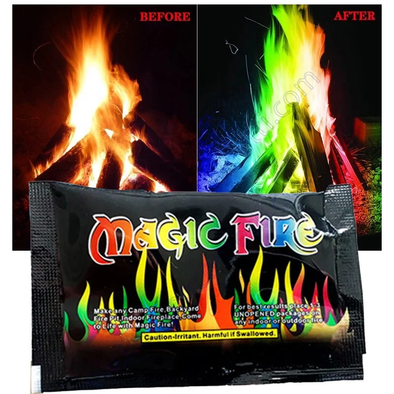 Magic Powder Colorful Flames Tricks Color Camping Magical Pack Camp Colour Changing Coloured Mystical Fire Flame Colorant