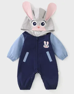 DUUDUU Rabbit 2026 Spring Cartoon Baby Jumpsuit Zipper Closure for Infants & Young Children