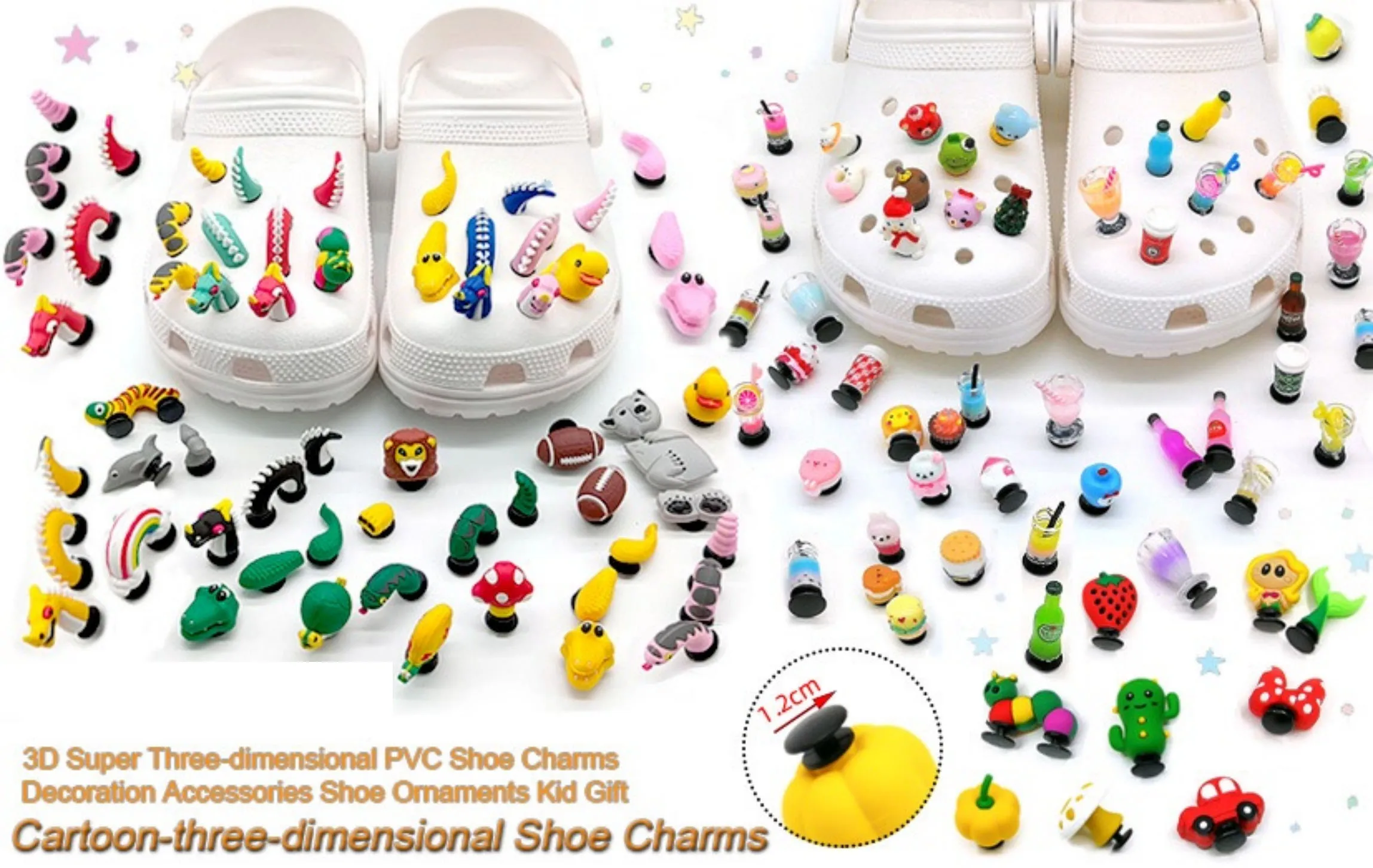 PVC Soft Glue Drops Plastic for Crocs Accessories Dinosaur Shoes Flower -  China Shoes Decoration Charms and Shoe Rubber Charms price