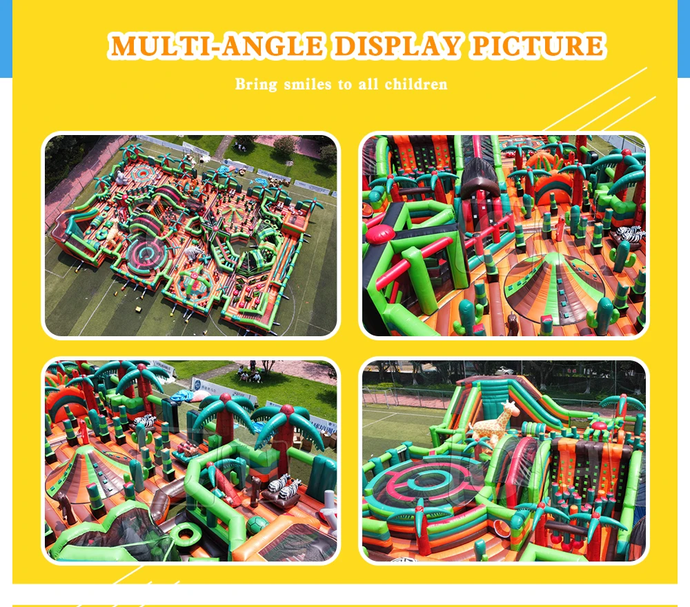 Custom Outdoor Kids Inflatable Combo Bouncer House Inflatable Theme Park obstacle games Indoor playground equipment platforms manufacture