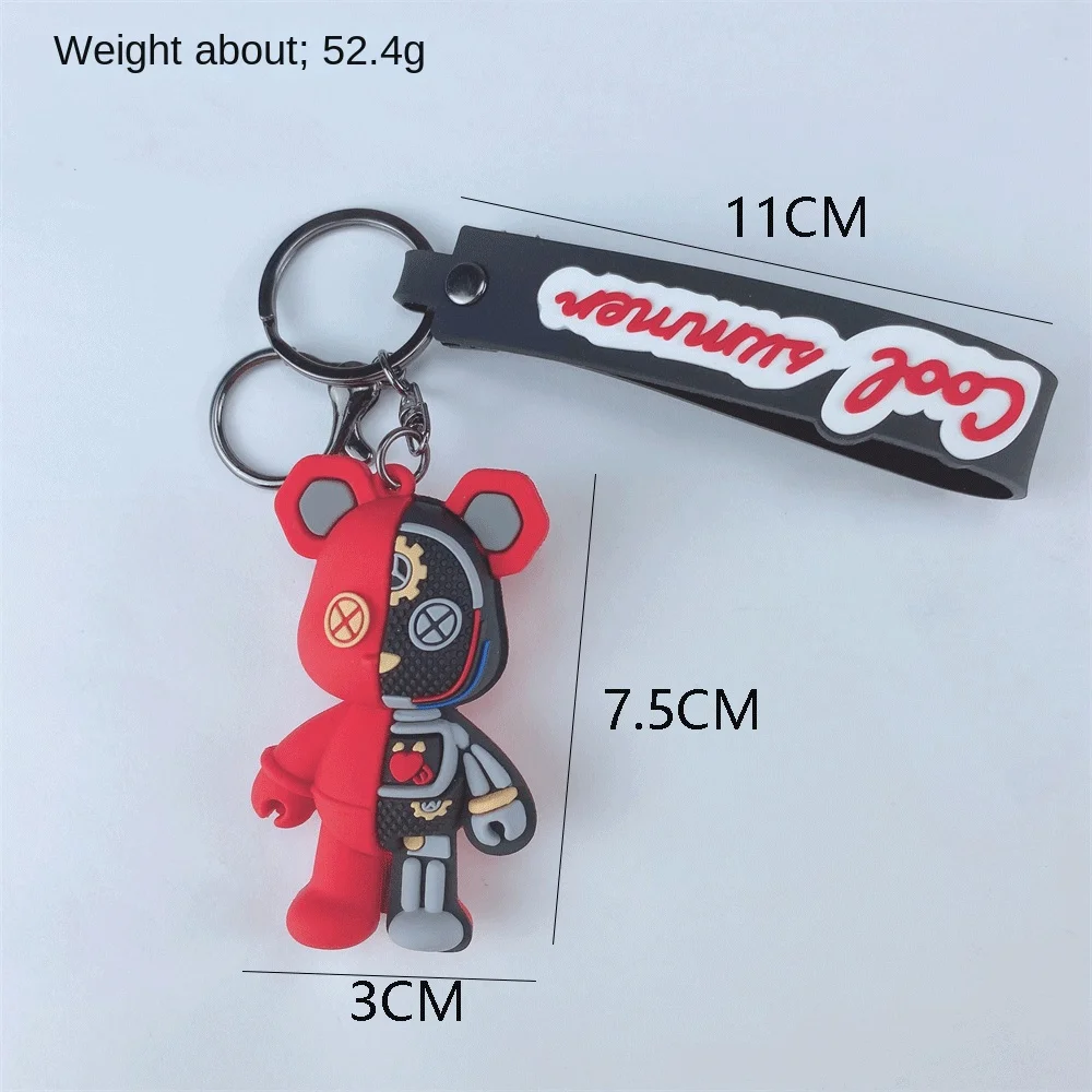 New Semi anatomical Violent Bear Keychain Xiaoying Bear Couple Pendant Personality Bag Keychain Small Gift