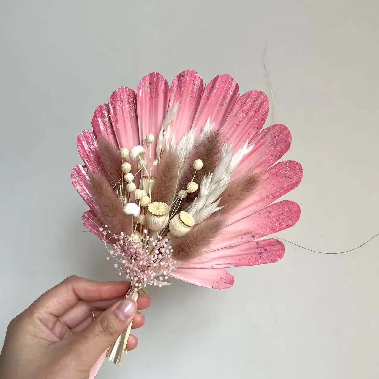 Wholesale Cake Decorations Supplies Dried Flower Cake Topper Palm Leaf