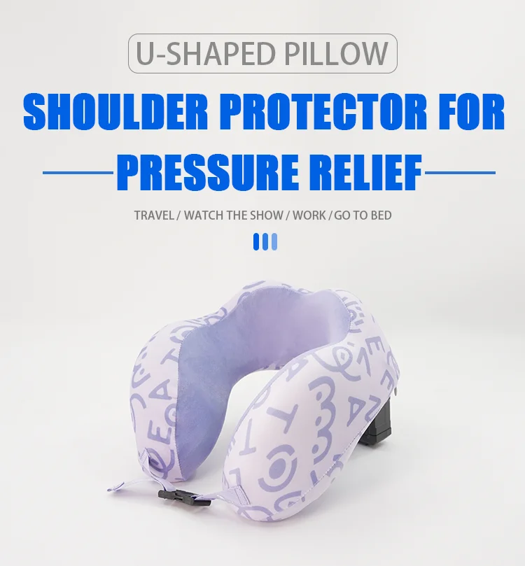Customizable U-Shaped Ergonomic Travel Pillow Foldable Memory Foam Breathable Soft Neck Wrap Airplane-Friendly for Travel