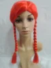 Red double braids