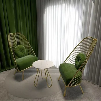 Simple Nordic Living Room Balcony Round Coffee Table and Chair Combination