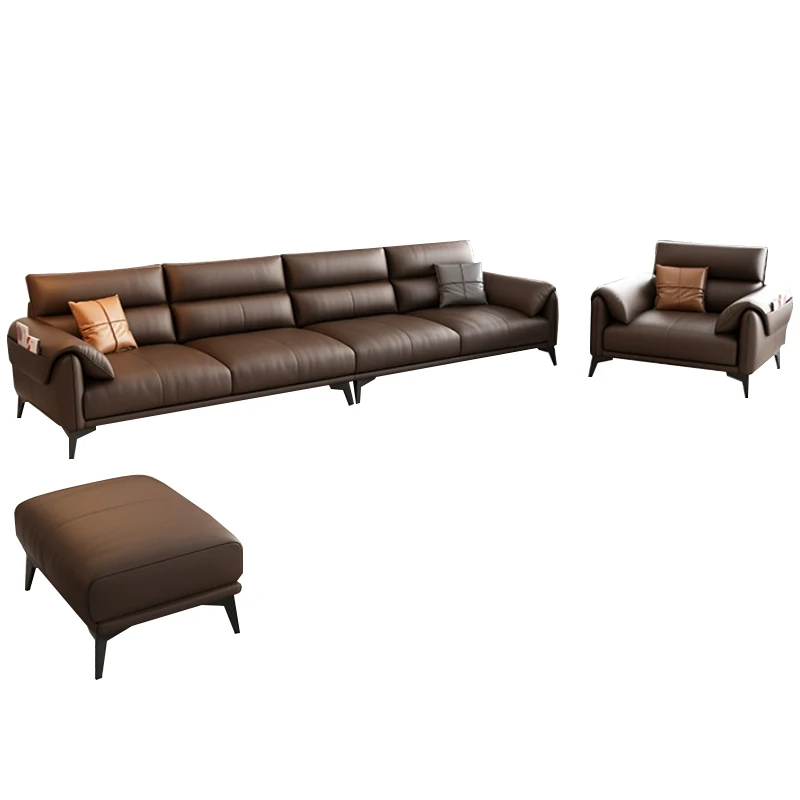 1+2+3 Set Modern Three Seat Leather Sofa for Home Office Hospital Commercial Use-OEM Applicable