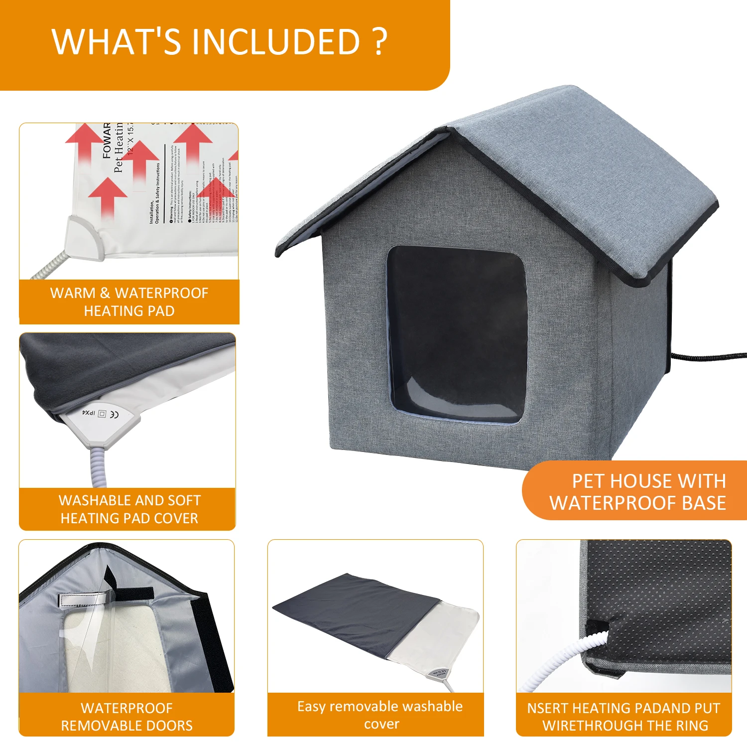 Heated Pet House For Protecting Cats Winter Warm Pet Bed Nest