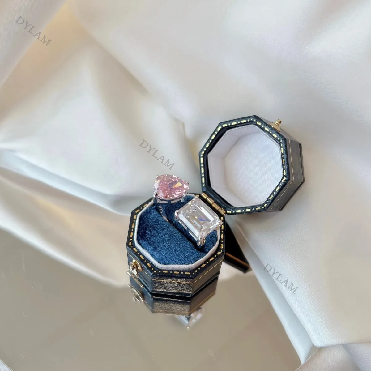 Yumilok Jewelry - Anello regolabile in argento Sterling 925 con zirconi cubici, per donna/ragazza, placcato oro rosa