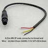 0.25meter 24AWG M8-3P male cable