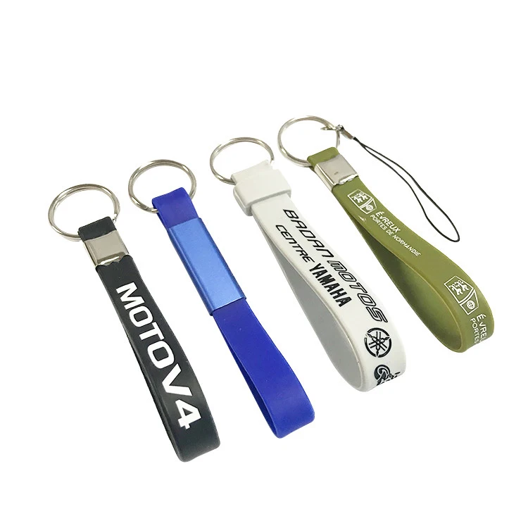 New Trend Fashionable Silicone Bracelet Keychain Cheap Custom Silicone