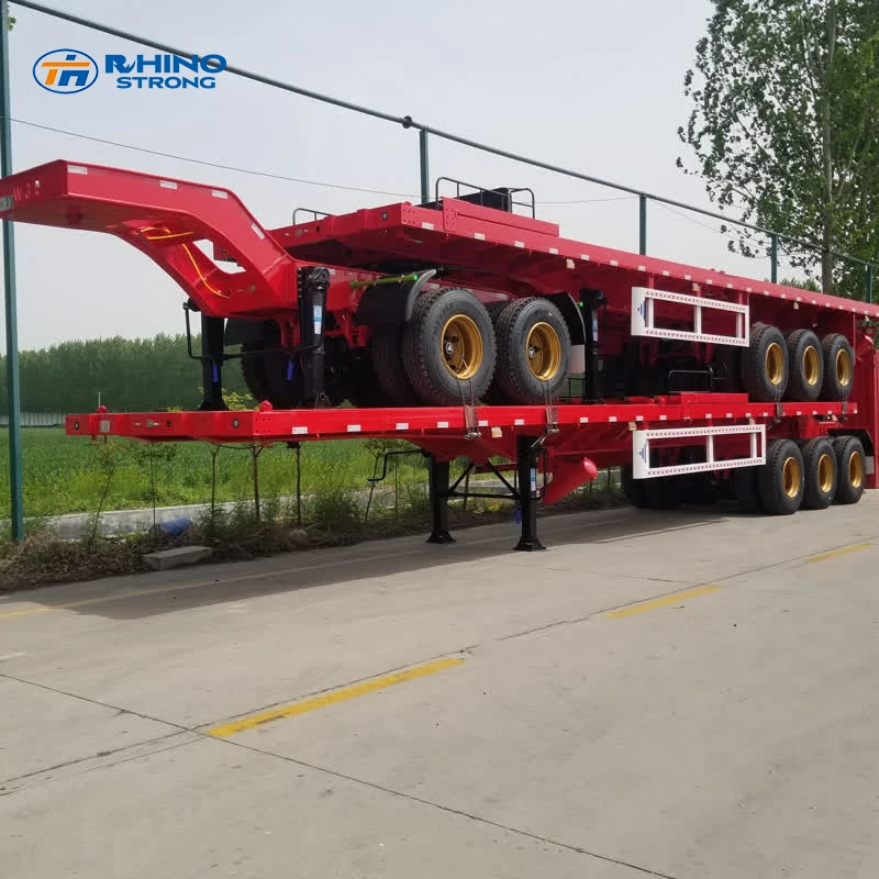 Double 20 feet 40ft Container Chassis Tri Axle Trailer Interlink ...