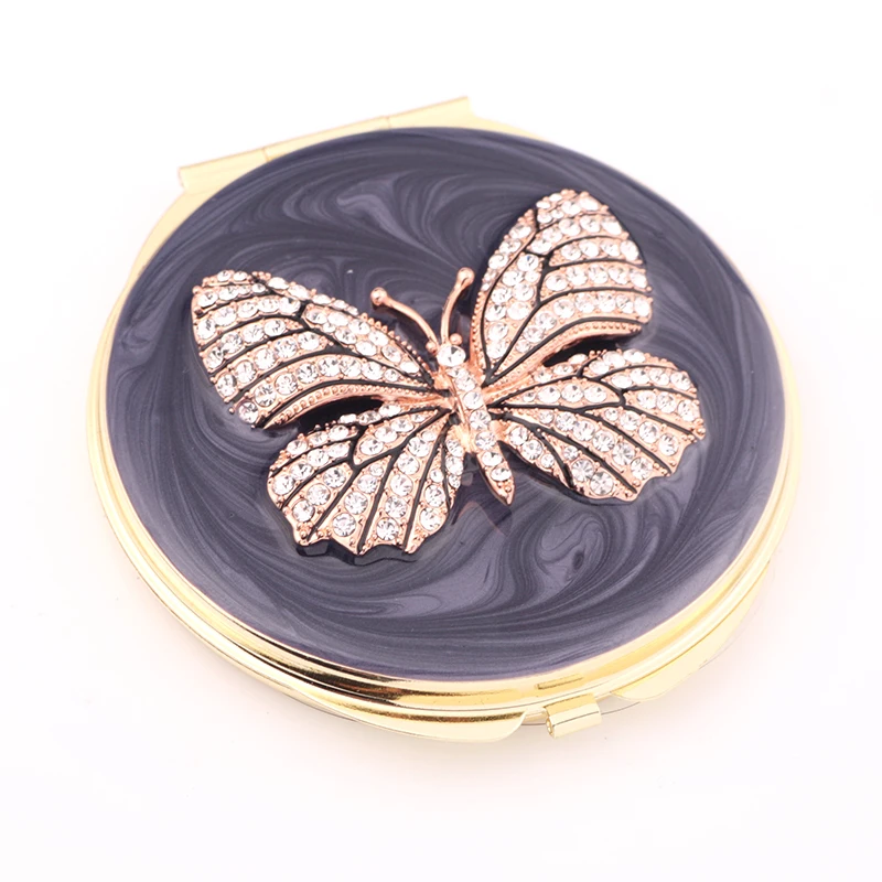 Digimall Designer Compact Pocket Mirror for Makeup Swan Design