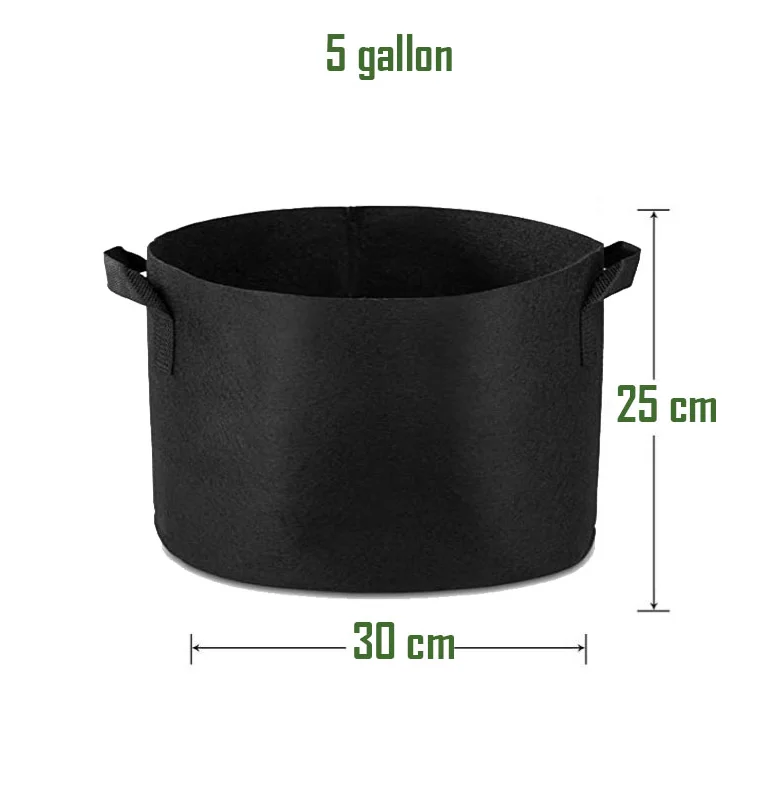 Лидер продаж, 3 5 7 10 15 25 30 100 галлонов, сверхпрочные утолщенные войлочные пакеты для растений