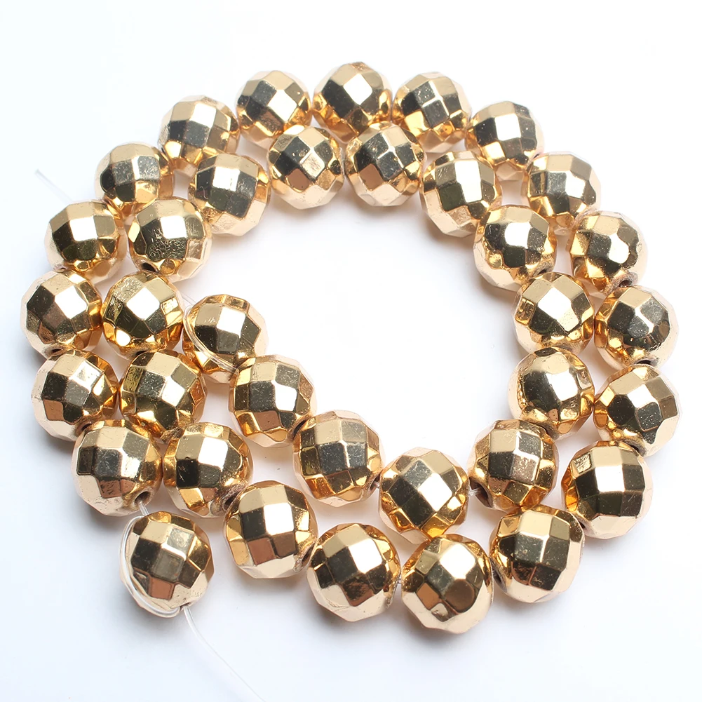 Natural Stone Beads with 14K Gold Plating for Jewelry DIY