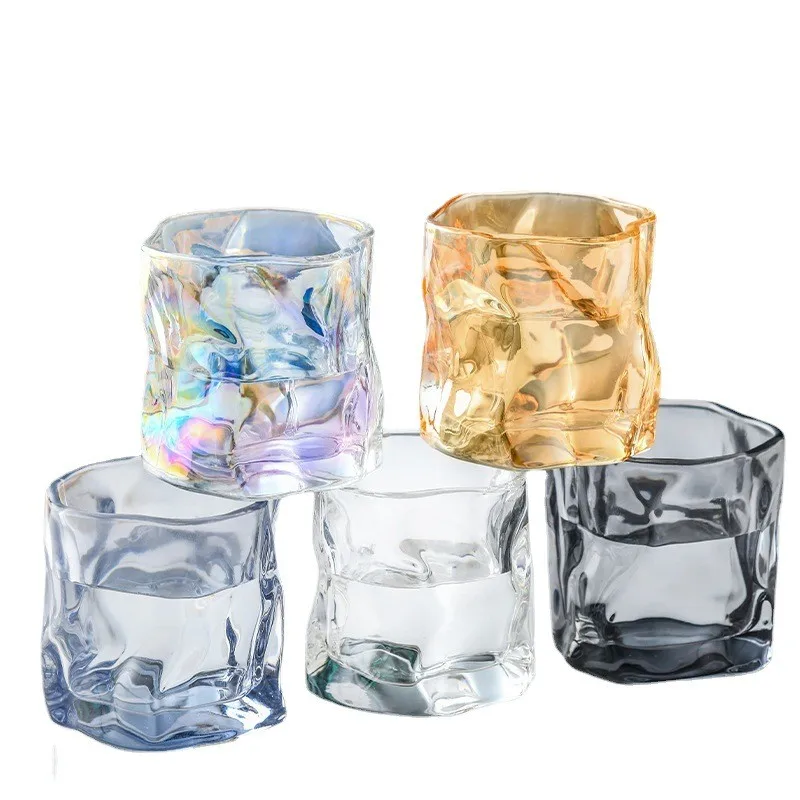 Luxury Glass Cup for Whisky Wine and Beer Unique Transparent Shot Glass with Bamboo Sublimation and for Household Use