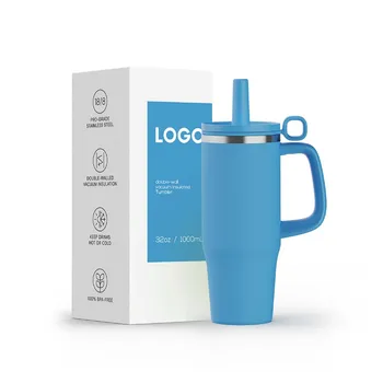 Factory Direct Blue 32oz Stainless Steel Tumbler Double Walled Insulated Coffee Mug For Travel