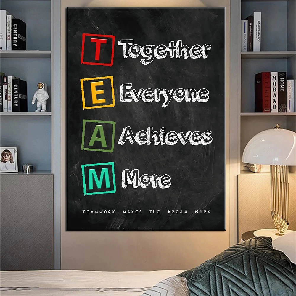 Wholesale TEAM English word meaning Quotes Wall Art Pictures And ...