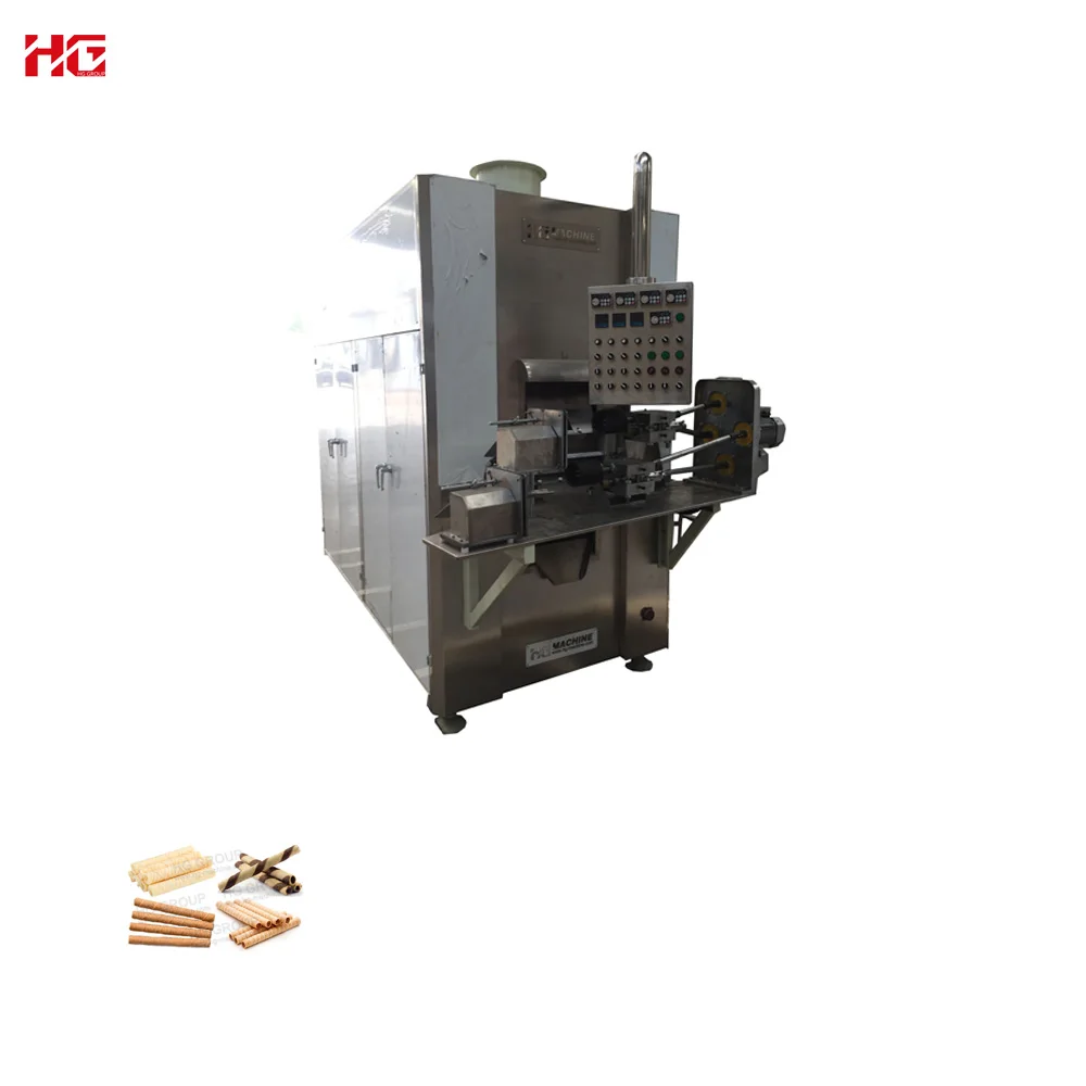 Full Automatic Egg Roll Wafer Stick Making Machine / Wafer Roll Production Line / Mini Wafer Processing Machine